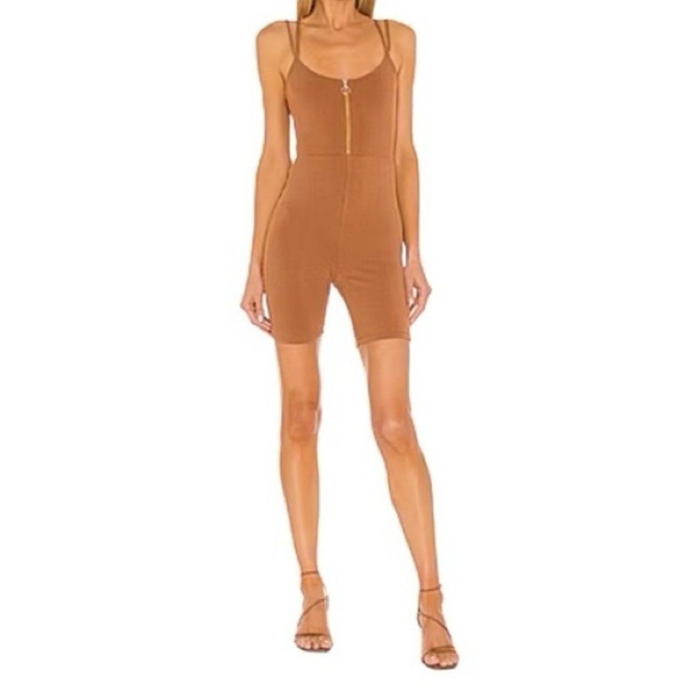 Michael Costello x REVOLVE Myla Style Romper Tan/Light Brown Size Small